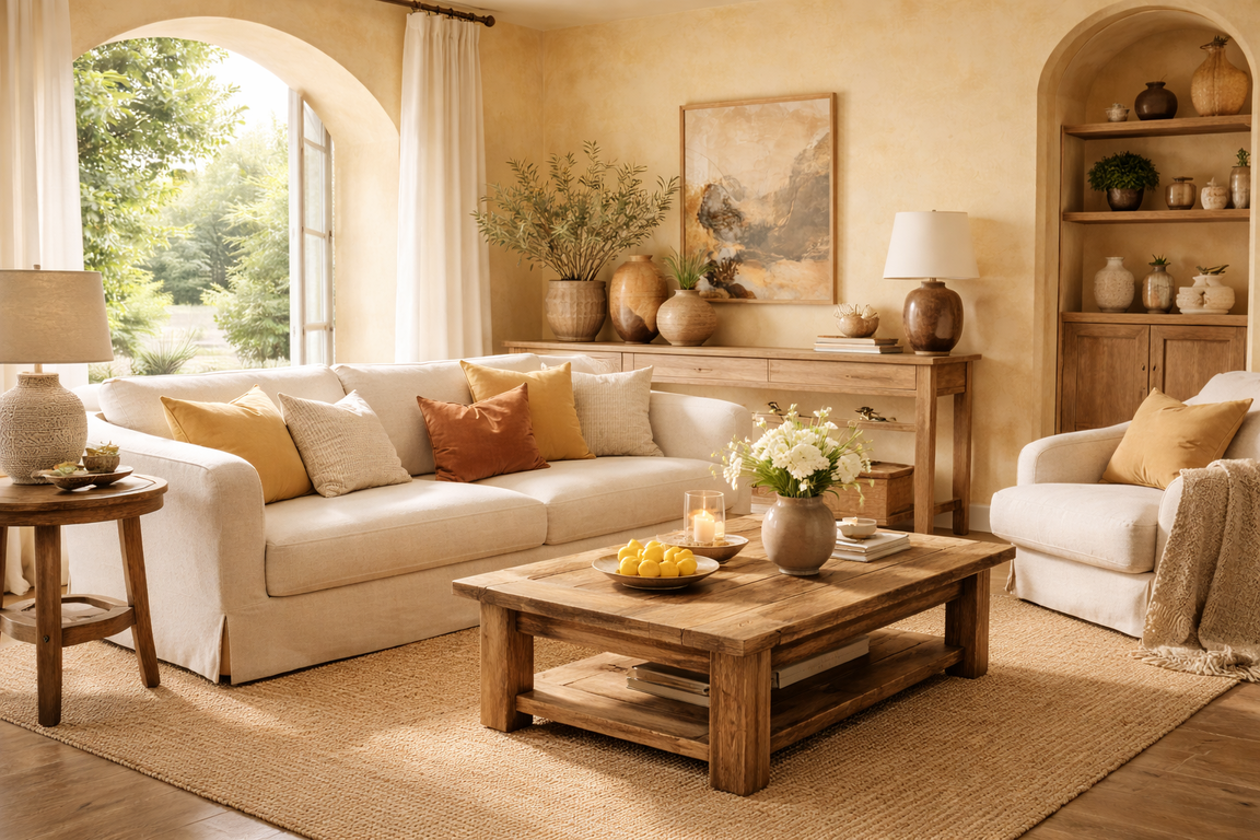 Butter Yellow & New Tuscan Revival: Warna Hangat Mediterania